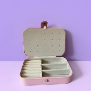 Joyero rectangular rosado claro
