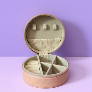 Joyero circular rosado